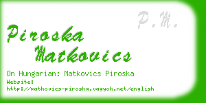 piroska matkovics business card